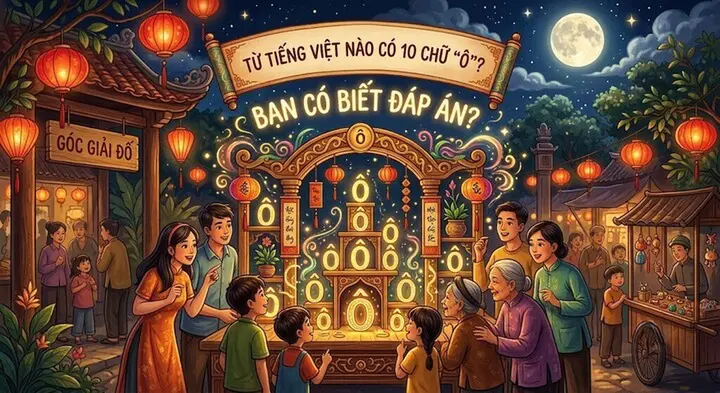 Từ tiếng Việt nào có 10 chữ 'Ô'? Câu đố khiến nhiều người bất ngờ