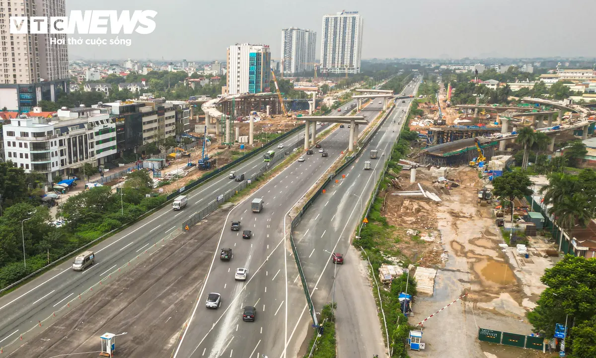 Nút giao nhiều tầng dần thành hình ở phía Tây Hà Nội