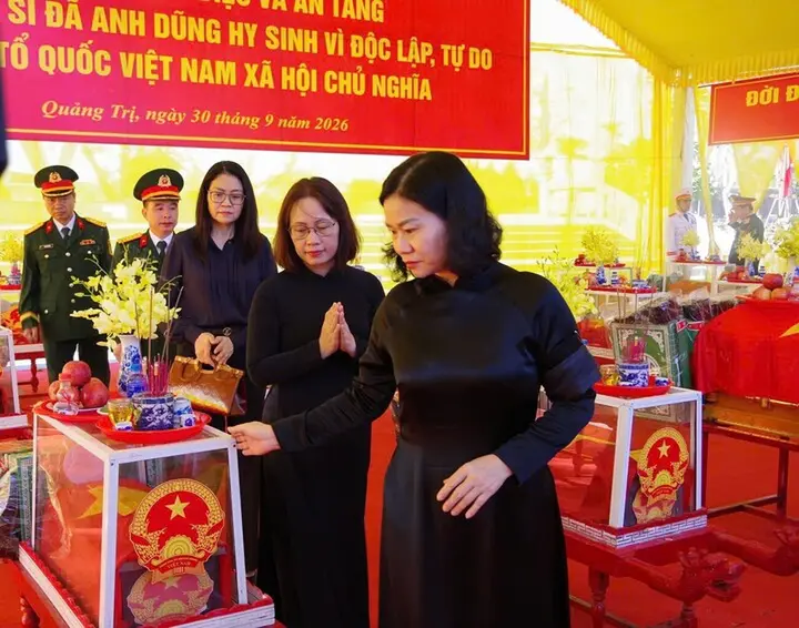 Quảng Trị truy điệu, an táng 30 hài cốt liệt sĩ vừa được quy tập