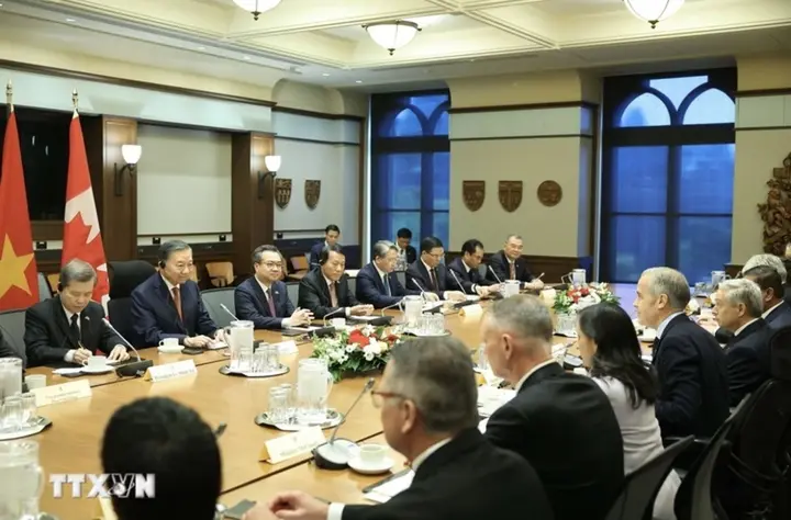 Tổng Bí thư, Chủ tịch nước Tô Lâm hội đàm với Thủ tướng Canada Mark Carney