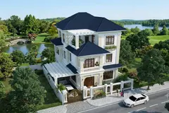 Chi phí nhà mái Nhật 3 tầng 90m² tân cổ điển bao nhiêu?