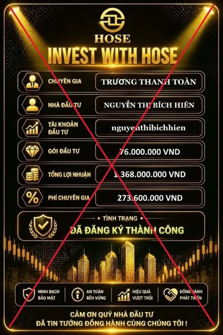 HOSE cảnh báo chiêu giả mạo logo, làm giả chữ ký lãnh đạo để lừa nhà đầu tư