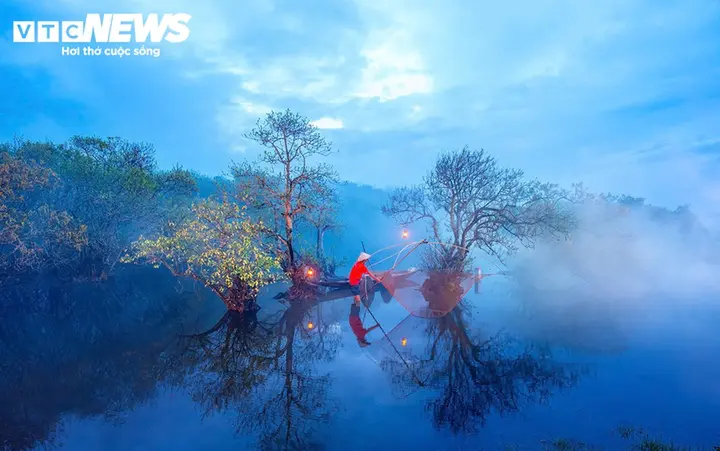 Khu rừng ngập mặn duy nhất trên phá Tam Giang 'thay áo', đẹp tựa tranh thuỷ mặc