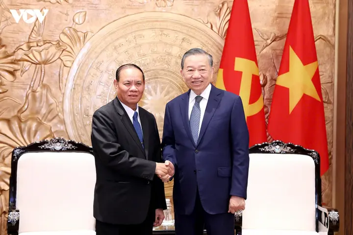 Tổng Bí thư, Chủ tịch nước Tô Lâm tiếp Thường trực Ban Bí thư Lào