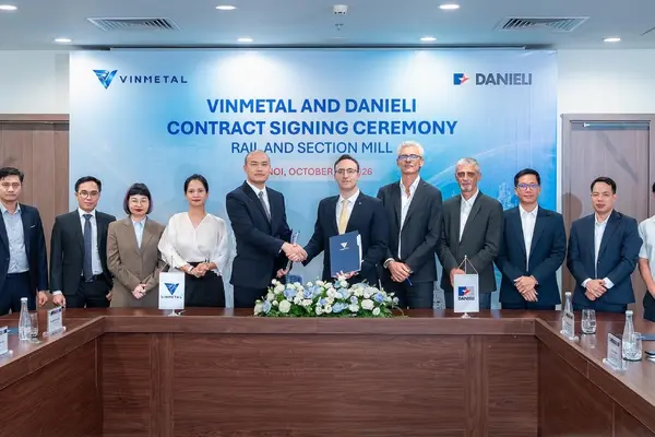 VinMetal hợp tác Danieli sản xuất thép ray đường sắt cao tốc và đô thị Việt Nam