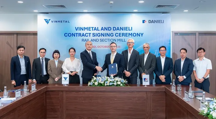 VinMetal hợp tác Danieli sản xuất thép ray đường sắt cao tốc và đô thị Việt Nam