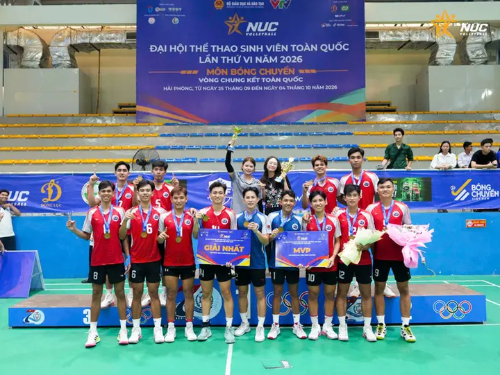 Xác định hai nhà vô địch tại giải bóng chuyền sinh viên toàn quốc 2026