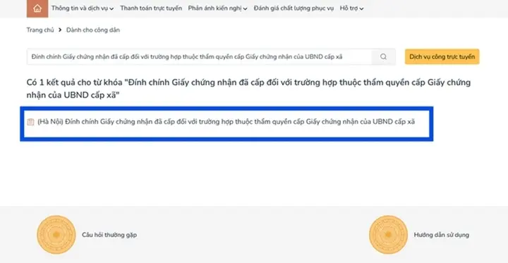 Cách nộp hồ sơ đính chính sổ đỏ online ở Hà Nội
