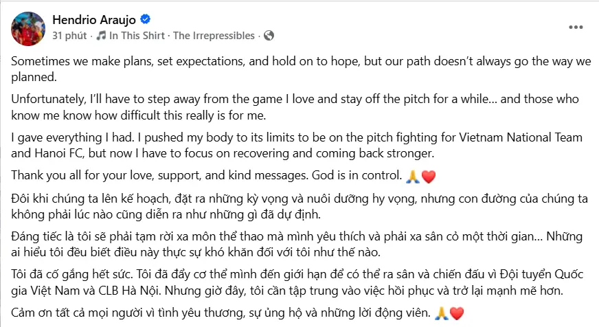 Phản ứng của Hoàng Hên khi chấn thương nặng sau FIFA ASEAN Cup