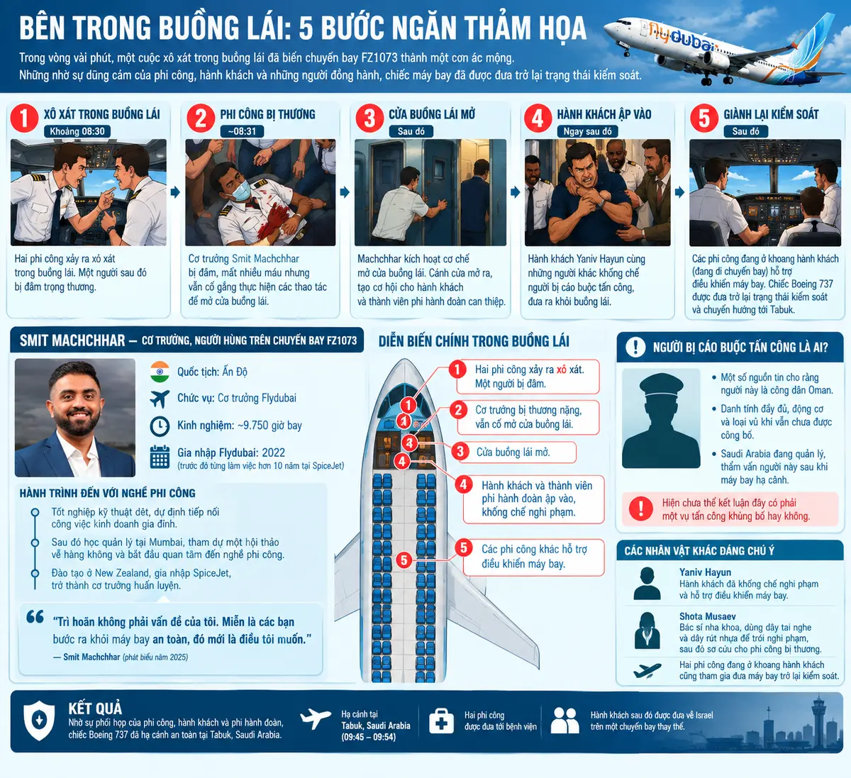 Toàn cảnh phút sinh tử chuyến bay Flydubai: Cơ trưởng bị đâm, máy bay lao dốc