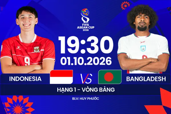 Link xem trực tiếp bóng đá Indonesia vs Bangladesh 19h30 ngày 1/10