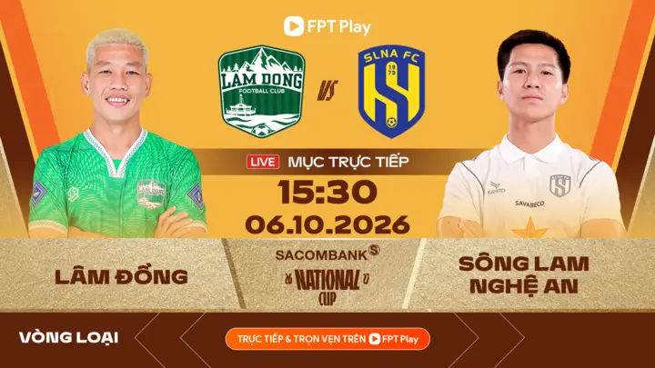 Link xem trực tiếp bóng đá Lâm Đồng vs Sông Lam Nghệ An 15h30 ngày 6/10