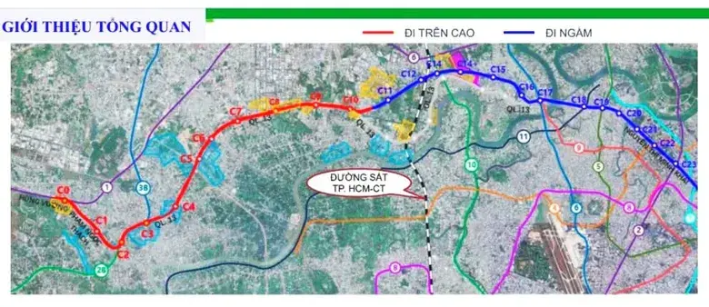 Chi tiết hướng tuyến metro nối Bình Dương với trung tâm TP.HCM