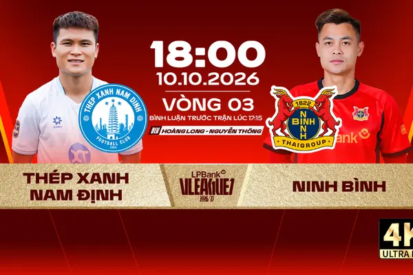 Link xem trực tiếp bóng đá Nam Định vs Ninh Bình 18h ngày 10/10, V.League