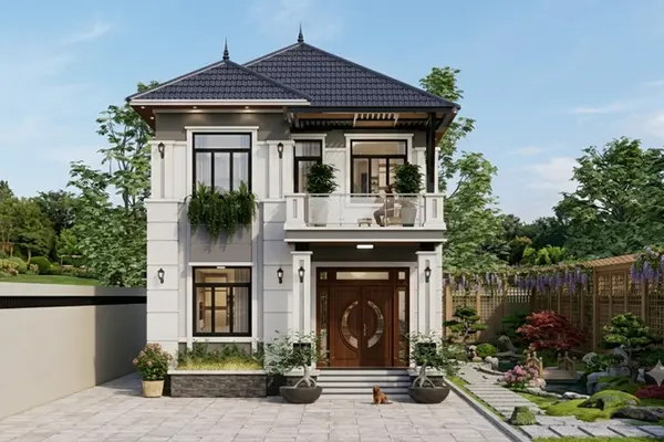 Xây nhà mái Nhật 2 tầng 80m² có sân sau bao nhiêu tiền?