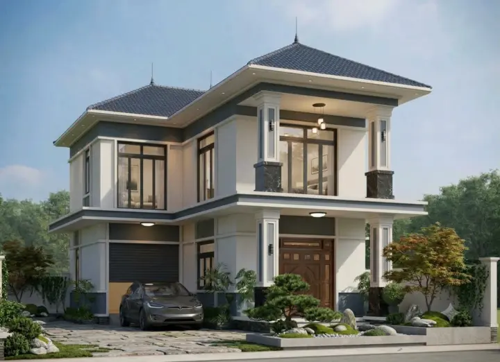 5 mẫu nhà 2 tầng mái Nhật dưới 2 tỷ đồng đáng tham khảo