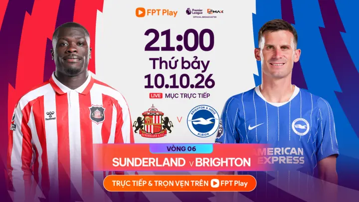 Link xem trực tiếp bóng đá Sunderland vs Brighton, 21h ngày 10/10