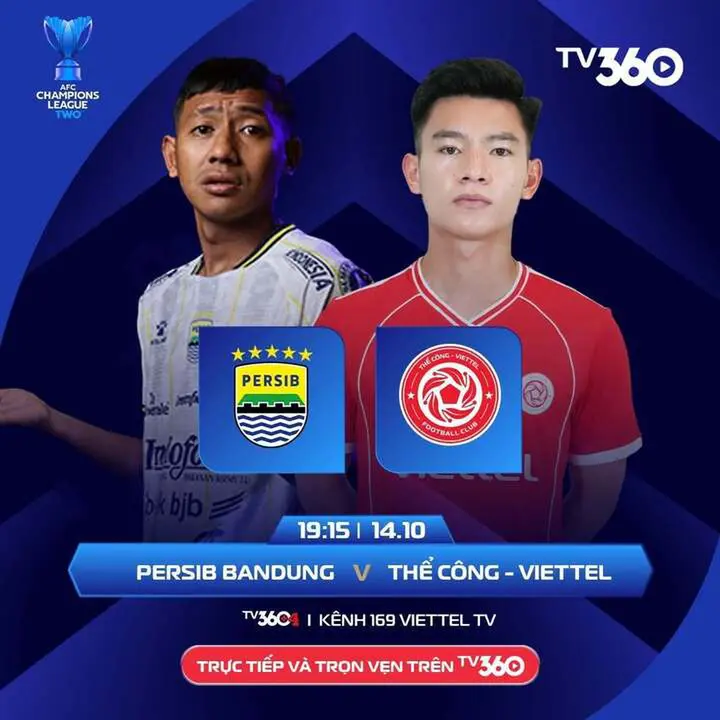 Link xem trực tiếp bóng đá Thể Công Viettel vs Persib Bandung, 19h15 ngày 14/10