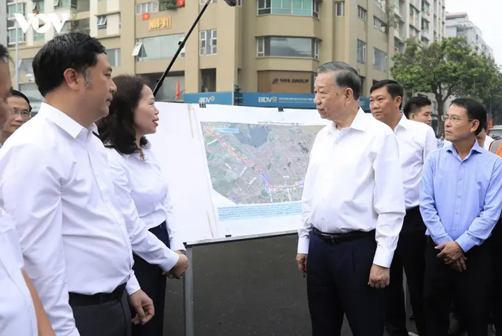 Tổng Bí thư, Chủ tịch nước Tô Lâm kiểm tra công trình trọng điểm của Hà Nội