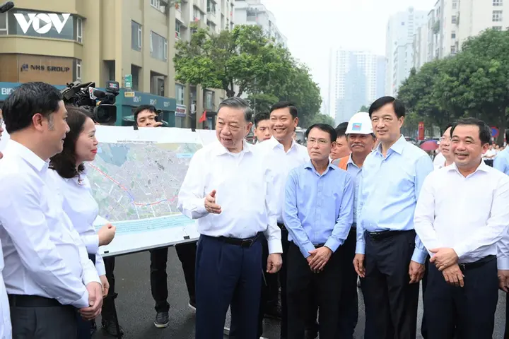 Tổng Bí thư, Chủ tịch nước Tô Lâm kiểm tra công trình trọng điểm của Hà Nội