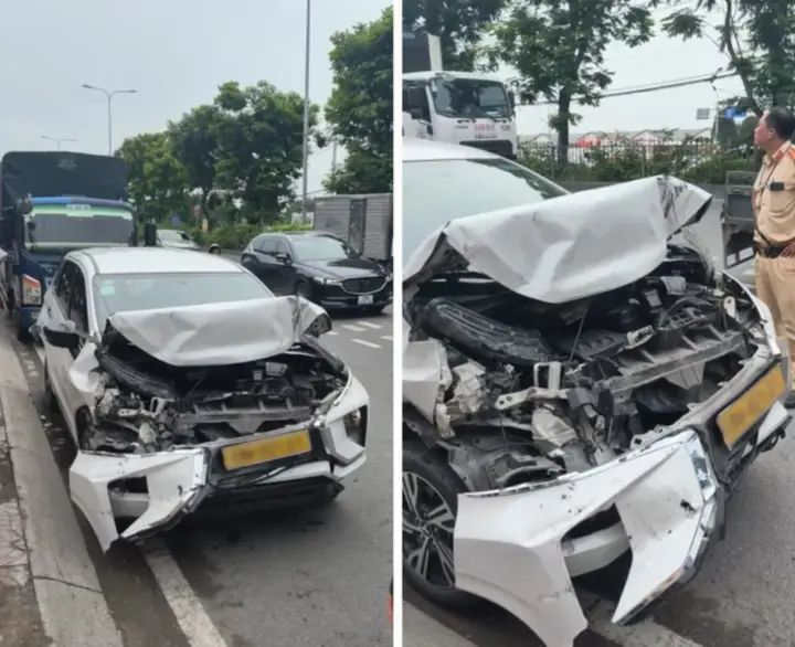 Xe giường nằm mất phanh tông liên hoàn trước chợ đầu mối Thủ Đức